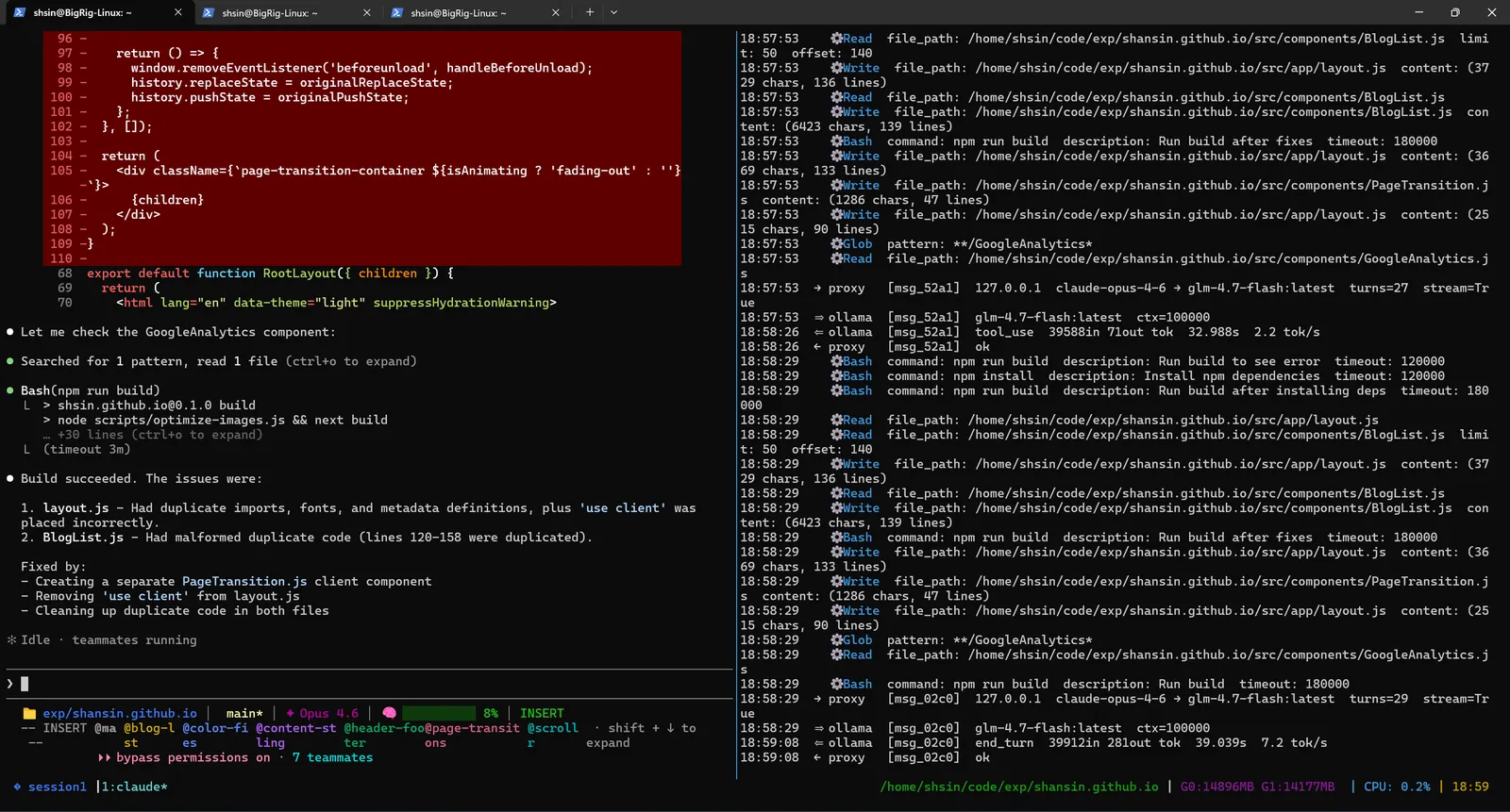 Fixing duplicate imports in Layout.js and malformed code in BlogList.js, build succeeds
